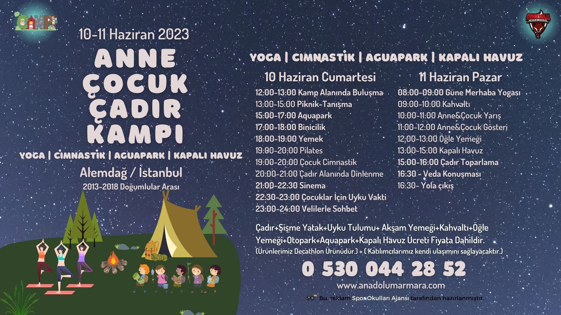 2023 (10-11 Haziran) Anne & Çocuk Çadır Kampı